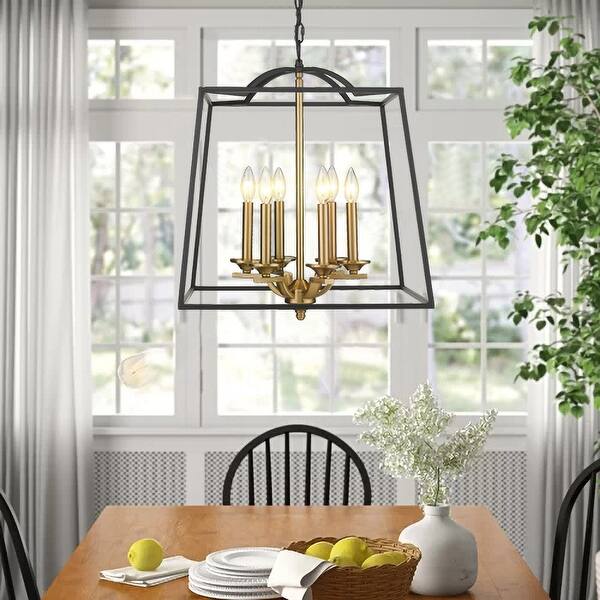 Shop Emliviar 6 Light Modern Farmhouse Chandelier Black And Gold