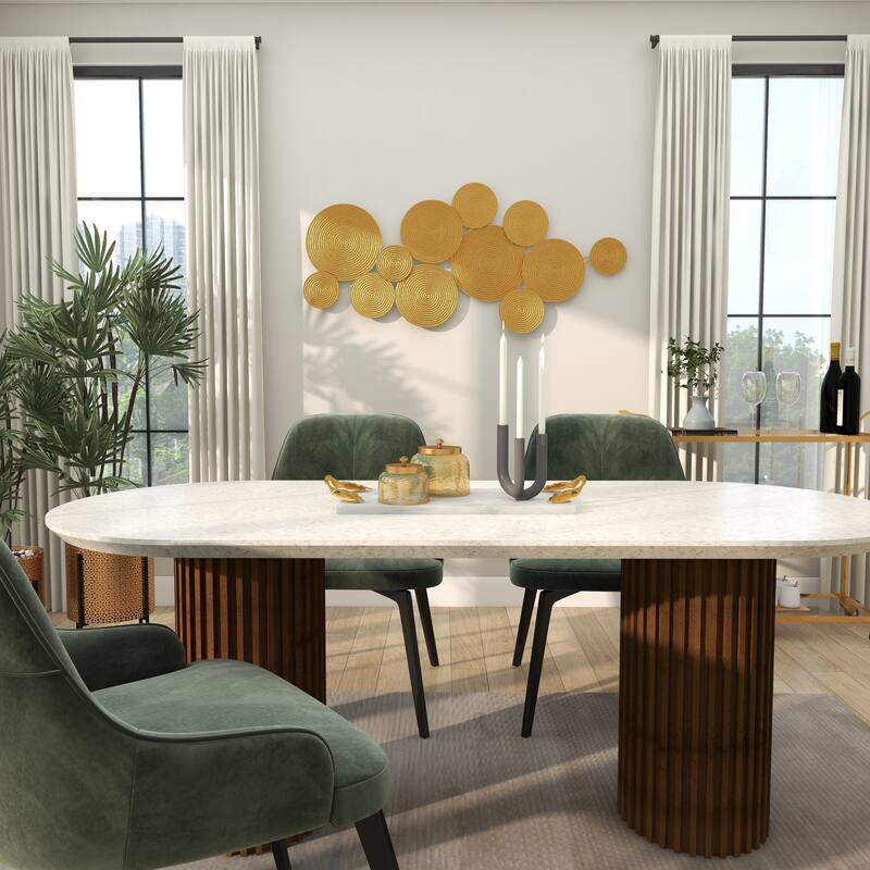 CosmoLiving by Cosmopolitan Metal Plate Wall Decor with Textured Circles - Gold or Black