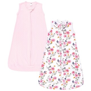 Hudson Baby Infant Girl Cotton Long-Sleeve Wearable Sleeping Bag, Sack, Blanket, Floral Bouquet Sleeveless