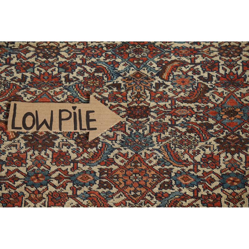 Hand Knotted Oriental 100% Wool Carpet Traditional All-Over Beige & Ivories Bidjar Area Rug - 6' 3'' X 4' 3''