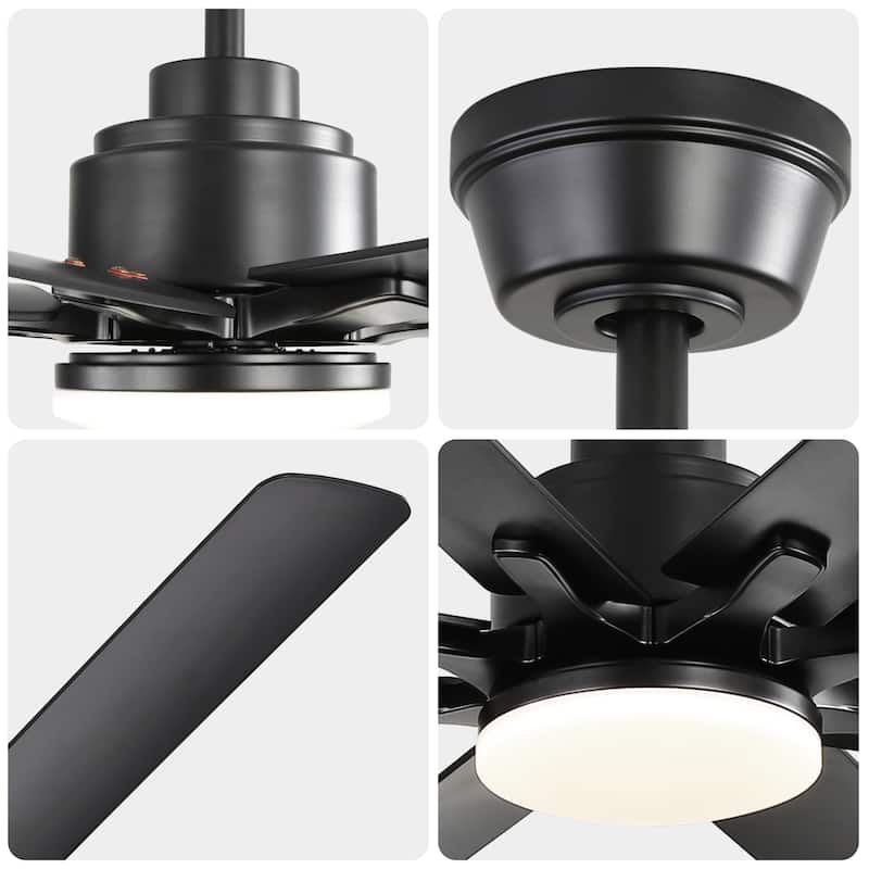 52" Ceiling Fan with Light - 6 Speeds, 8 ABS Blades, Voice Remote