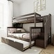 preview thumbnail 29 of 34, Max and Lily Twin over Full Staircase Bunk Bed with Trundle Clay