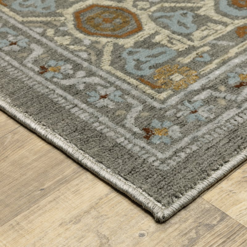 Style Haven Everly Artisanal Medallion Grey/ Multi Area Rug