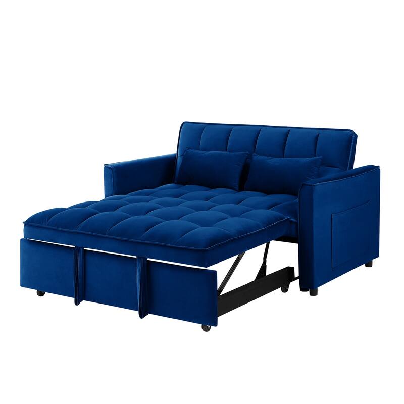 3-in-1 Convertible Modern Velvet Sofa Bed