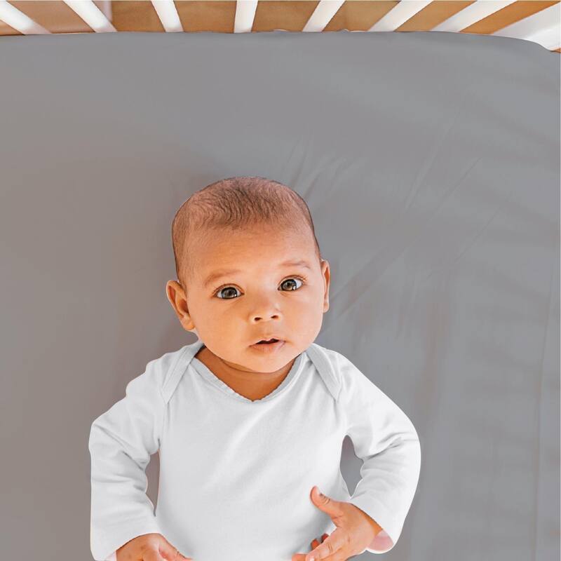 The Peanutshell Grey and White Moon and Stars Fitted Crib Sheet 4 Pack Set