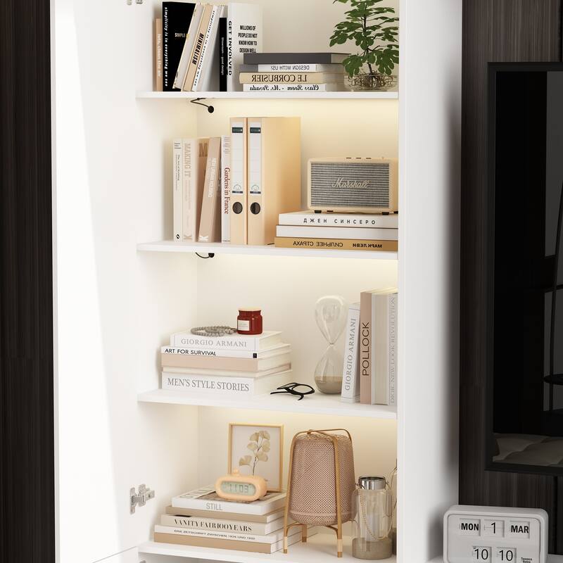 Wall Unit TV Stand with Bookshelves for TVs up to 70", Modern Console
