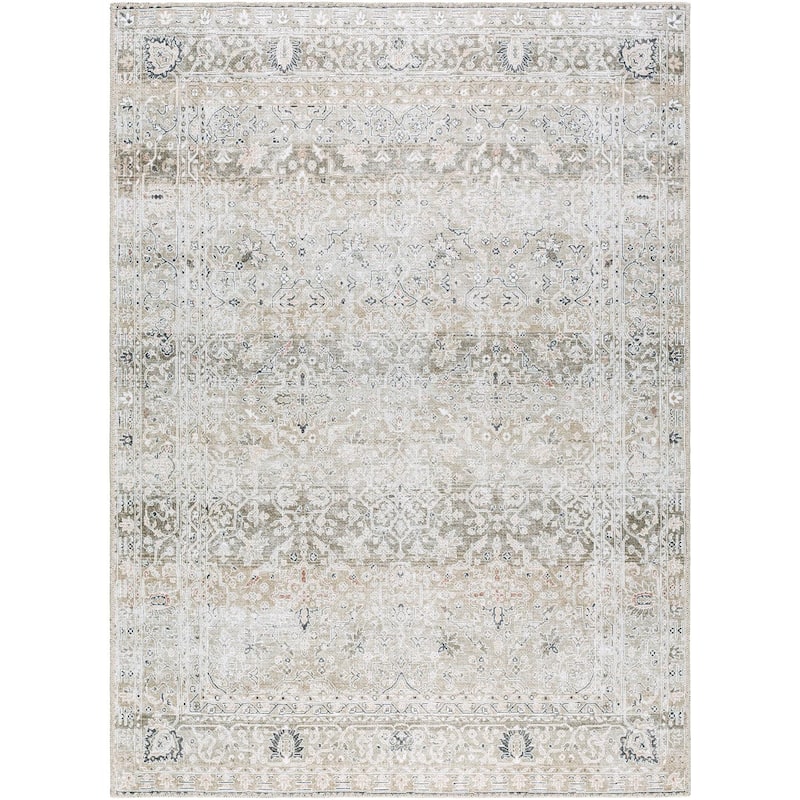 Livabliss Rainier Updated Traditional Medallion Washable Area Rug