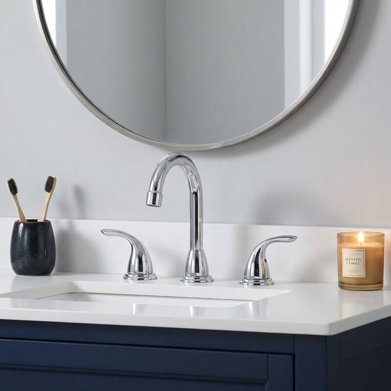 WOWOW 8 in. Widespread Double Handle Bathroom Faucet