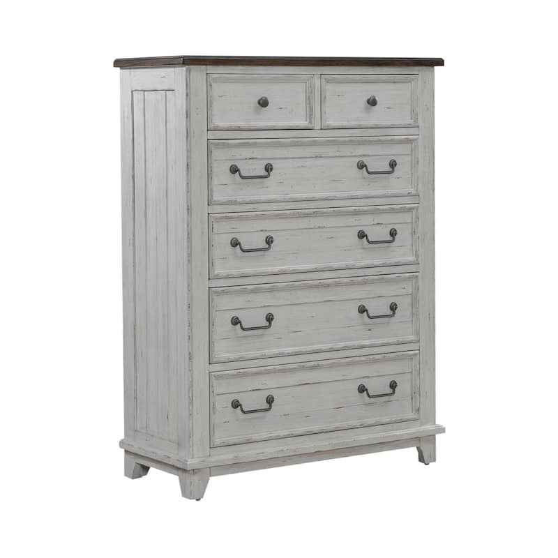 River Place Riverstone White & Tobacco Dresser