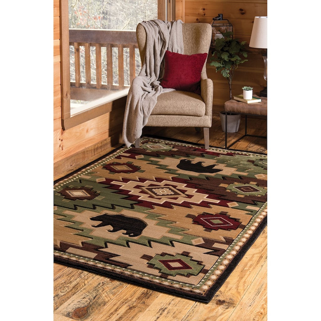 Westfield Home Graham Eastland Multi Hand-Carved Area Rug