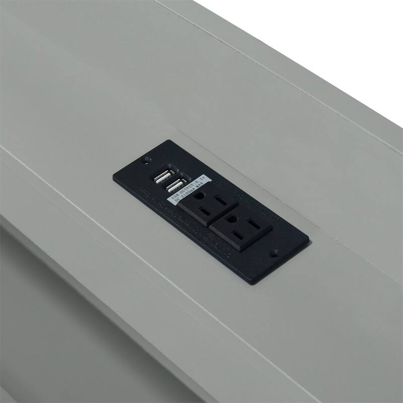 Twin XL Size Platform Bed with Storage LED Headboard,Charging Station