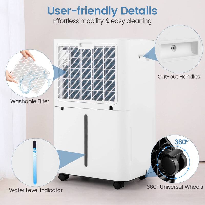 Costway Dehumidifier for Basement 54 Pints Dehumidifier with 4L Water - See Details