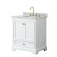 Option White / White Carrara Marble Top / Brushed Gold