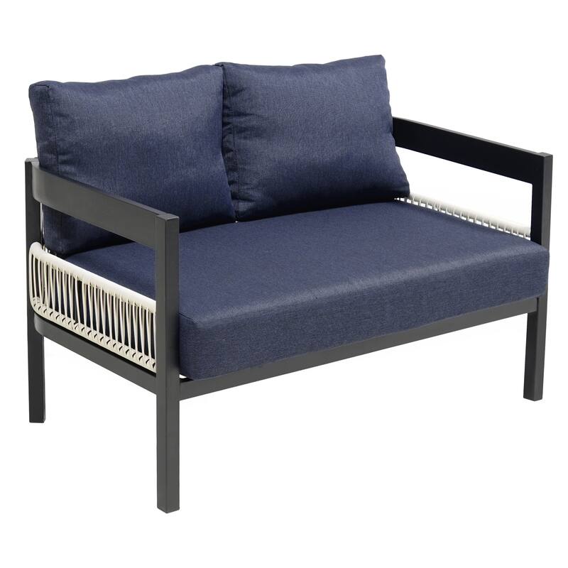 Multi-person Outdoor Iron Sofa Set with A table
