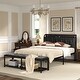 preview thumbnail 14 of 12, VECELO Modern Bed Frame with Storage Bench PU Leather Upholstered Headboard with Charging Stations Noise-Free Heavy Duty Bed