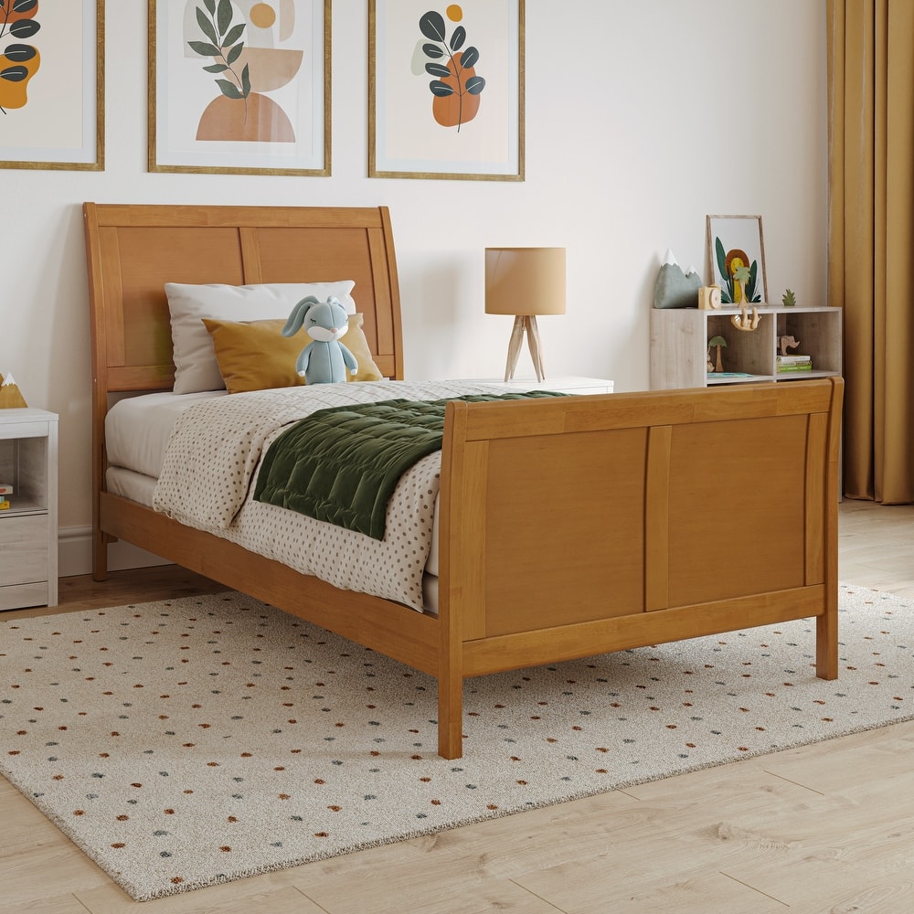 Portland Solid Wood Foundation Bed with Matching Footboard