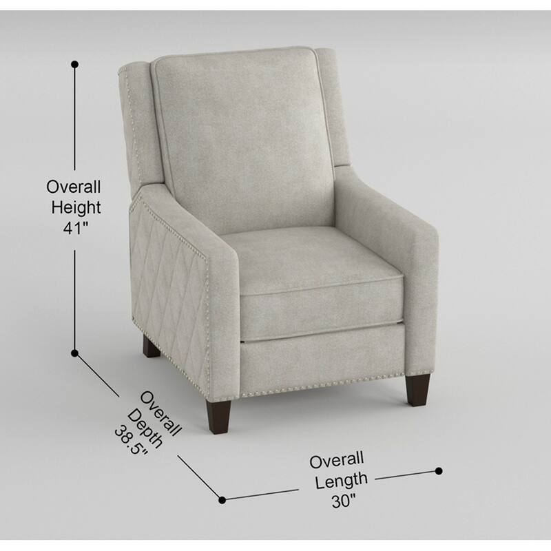 Textured Fabric Upholstered Reclining Chair with Nailhead Trim