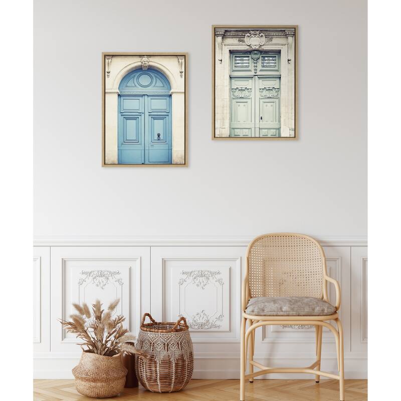Kate and Laurel Sylvie Parisian Door Canvas Set by Caroline Mint