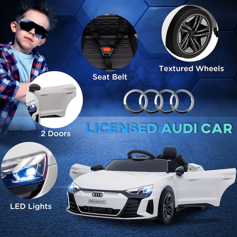 Electric Car for Kids with Shock Absorbing Wheels, White Battery Powered Electric Car, Exclusive Child Car with Remote Control