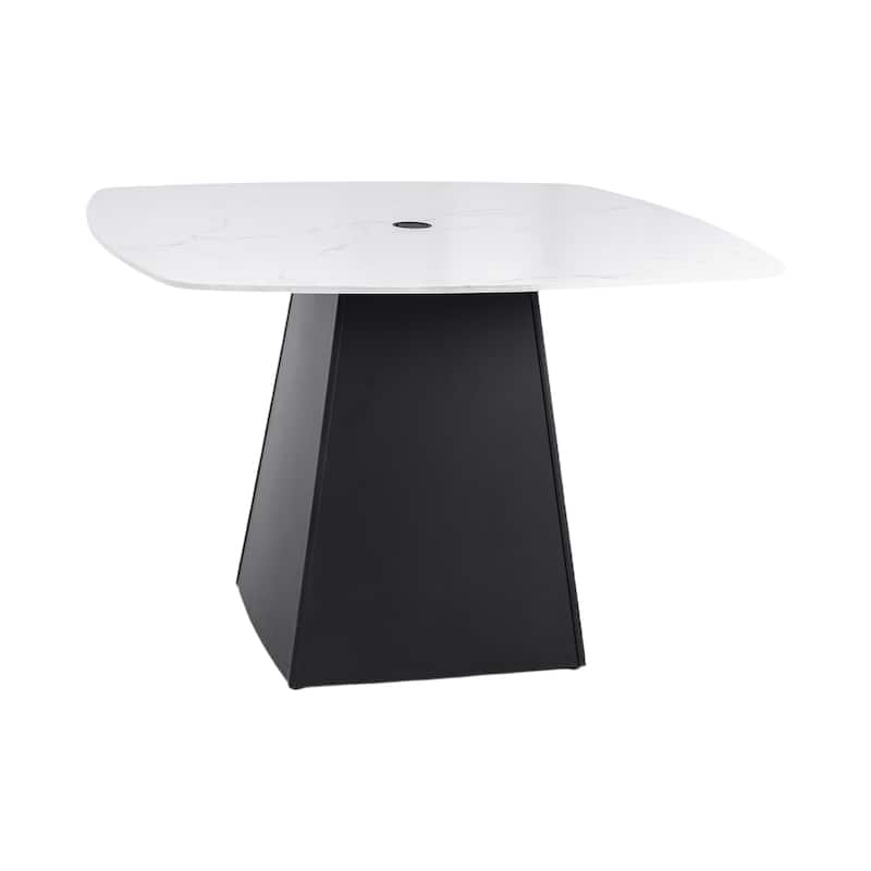 44" Outdoor Aluminum Base Square Dining Table with Sintered Stone Top