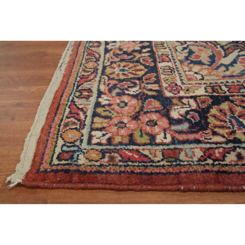 Hand Knotted Oriental 100% Wool Carpet Traditional Floral Oranges & Rust Mahal Area Rug - 10' 2'' X 7' 5''