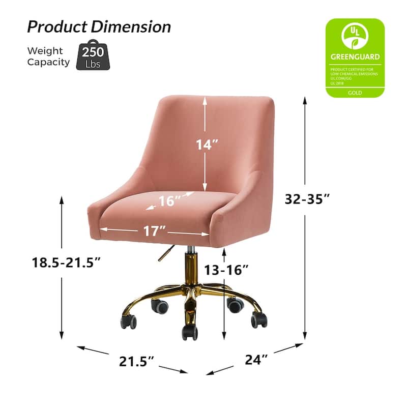 Carina Modern Upholstery Task Chair with Golden Base by HULALA HOME
