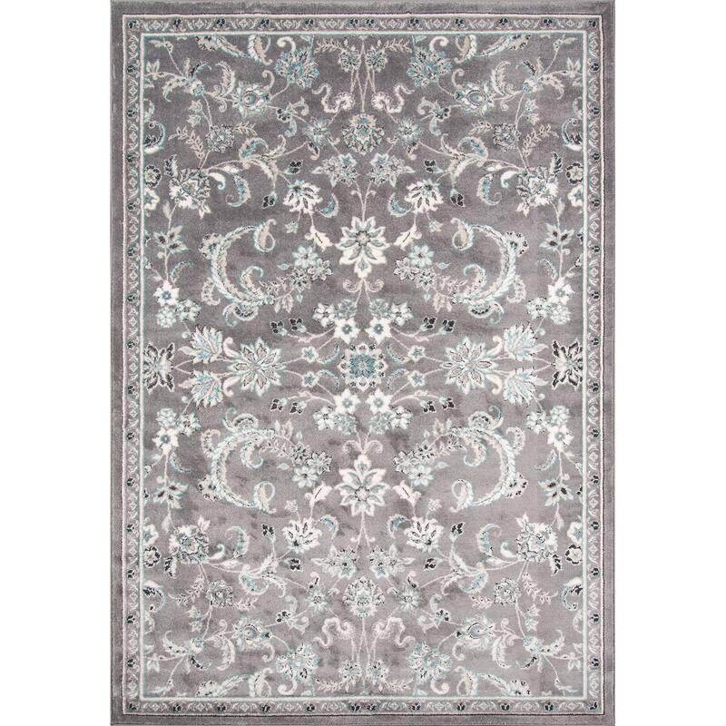 Momeni Brooklyn Heights Polyester Blend Floral Area Rug - 9'3" x 12'6" - Grey - Rectangle
