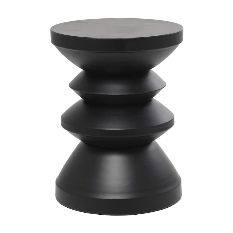 Metal Art Deco Inspired Side End Accent Table - Copper or Black - Roche River Decor - Black