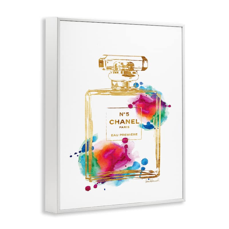 Stupell Fashion Perfume Gold Rainbow Framed Giclee Texturized Art by Amanda Greenwood