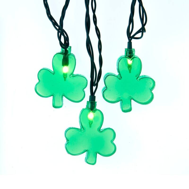 Kurt Adler UL 10-Light Shamrock Light Set - N/A