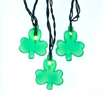 Kurt Adler UL 10-Light Shamrock Light Set - N/A