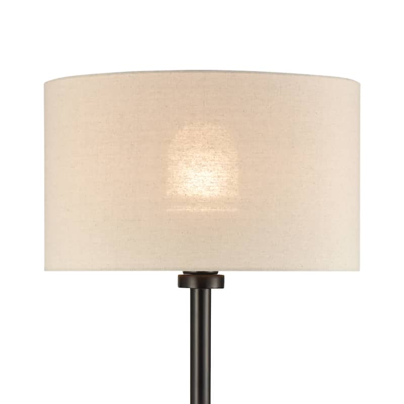 Elk Home Musee Gray With Light Gray Linen Shade 1 Light Floor Lamp
