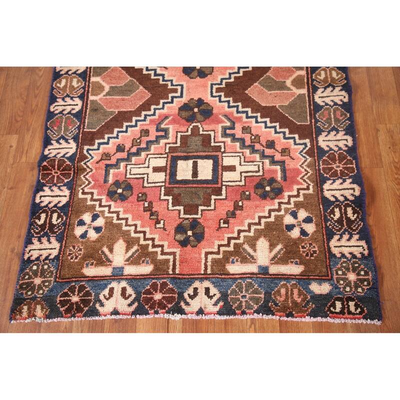 Tribal Bakhtiari Persian Vintage Area Rug Handmade Wool Carpet - 3'3"x 4'8"