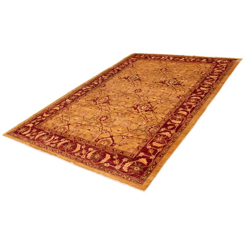 ECARPETGALLERY Hand-knotted Chobi Finest Brown Wool Rug - 9'10 x 14'4