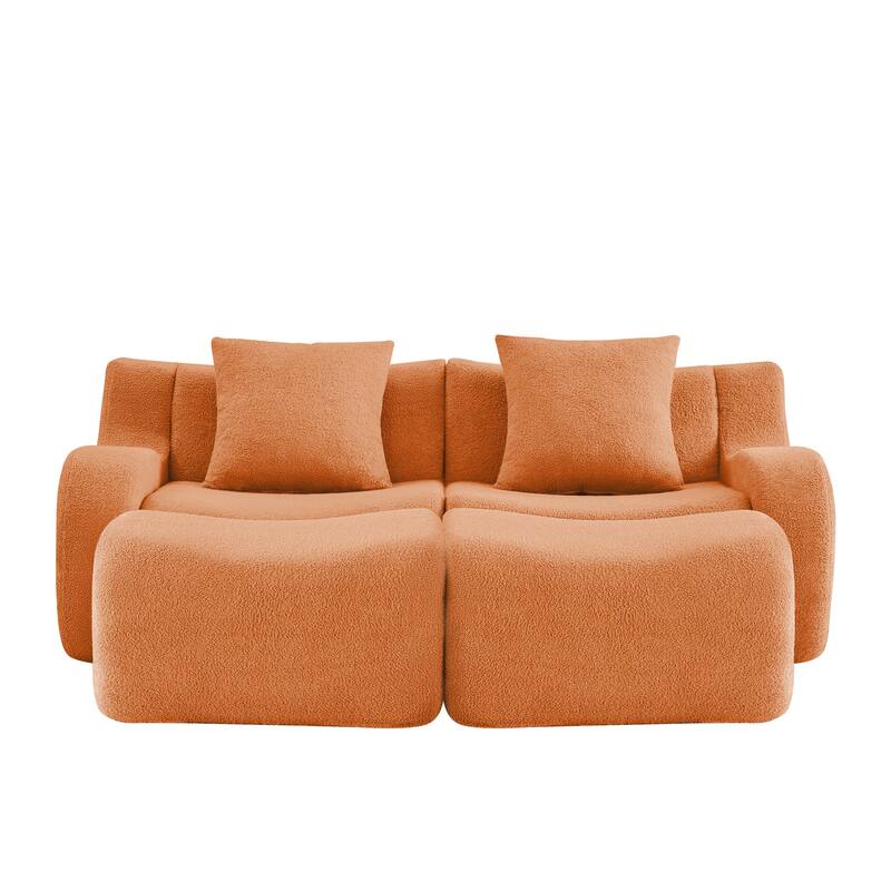 GDF Studio - Fairford 2-Seat Modular Sofa with Chaise & Curved Armrests