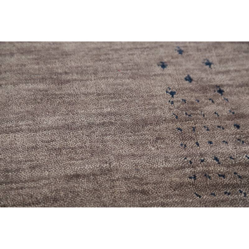 Hand Knotted Oriental 100% Wool Carpet Tribal Tribal Greys & Charcoal Gabbeh Area Rug - 4' 9'' X 2' 7''