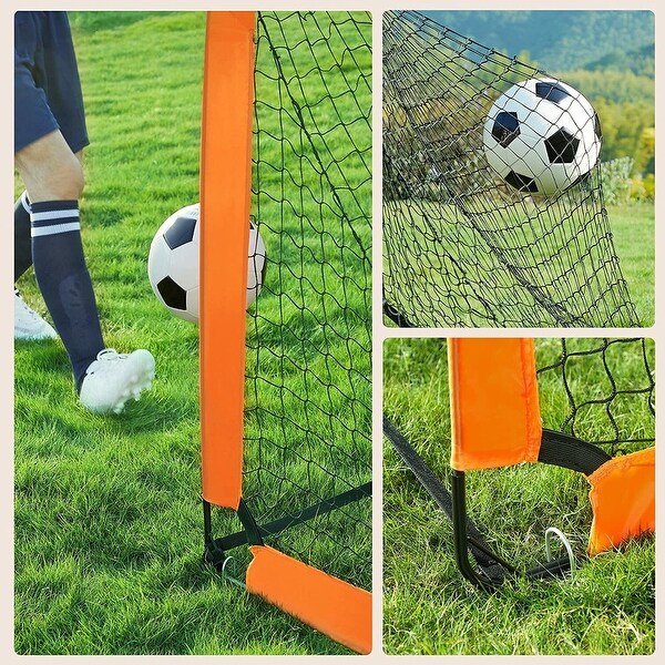 Orange Fiberglass Soccer Goal Set with Targets Training