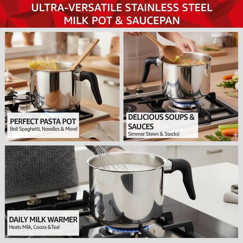 Magefesa Royal 2-Quart Stainless Steel Saucepan, Milk Pot