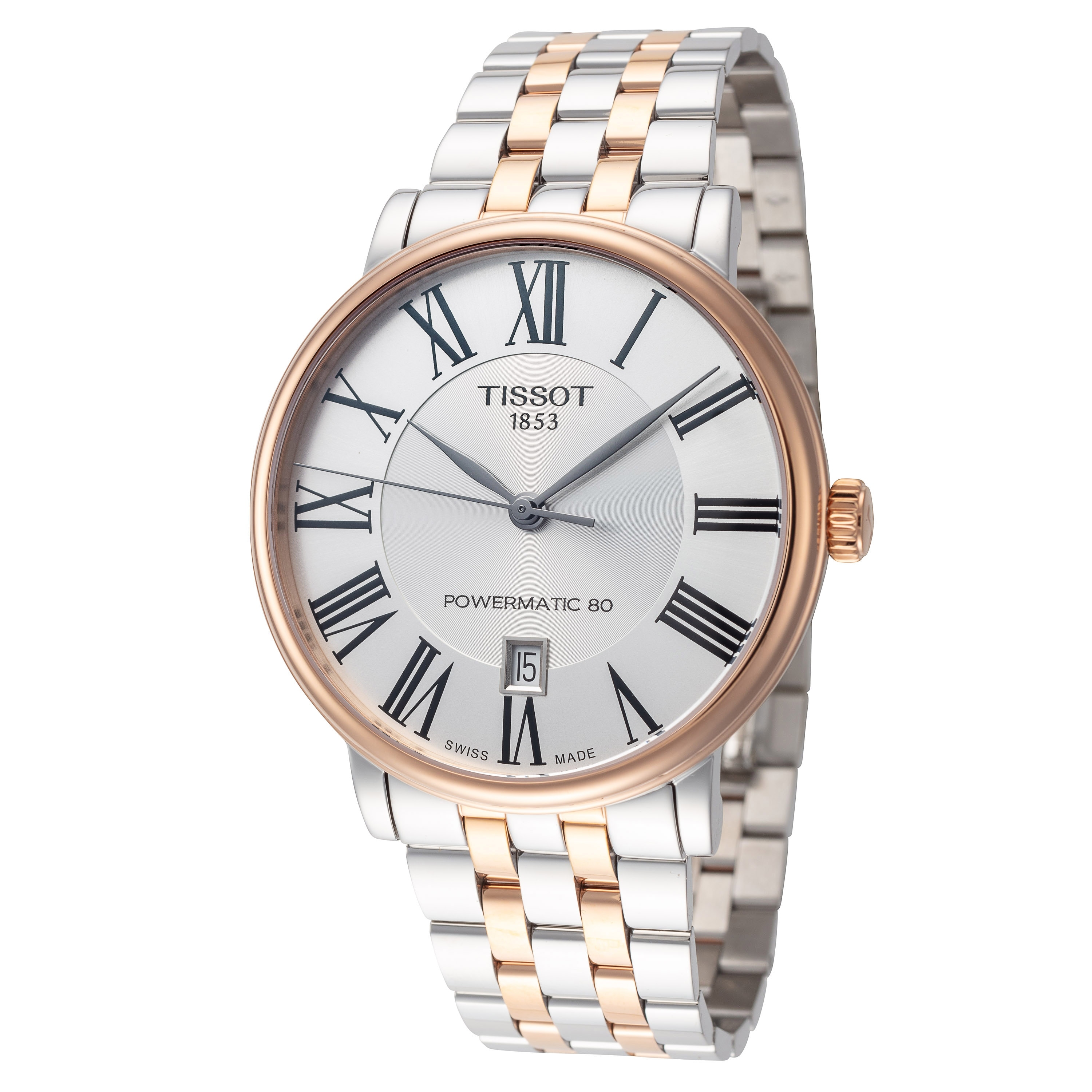 Tissot Men's Carson 40mm Automatic Watch T1224072203300 - Silver and Rose Gold - N/A