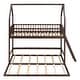 preview thumbnail 20 of 36, Twin Wooden House Bunk Bed w/ Extending Trundle, Roof & Ladder