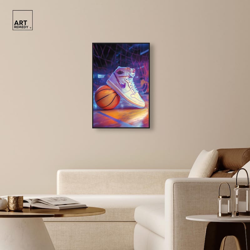 Neon Basketball Court Canvas by Art Remedy