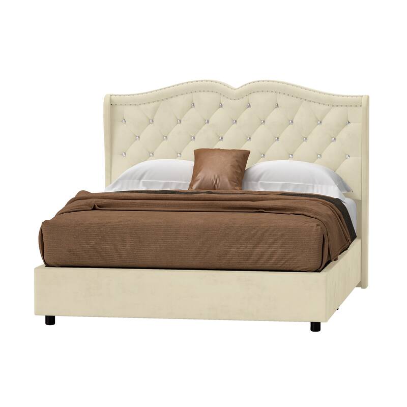 Moasis Queen Lift Up Storage Bed with Headboard 51.6"Tall
