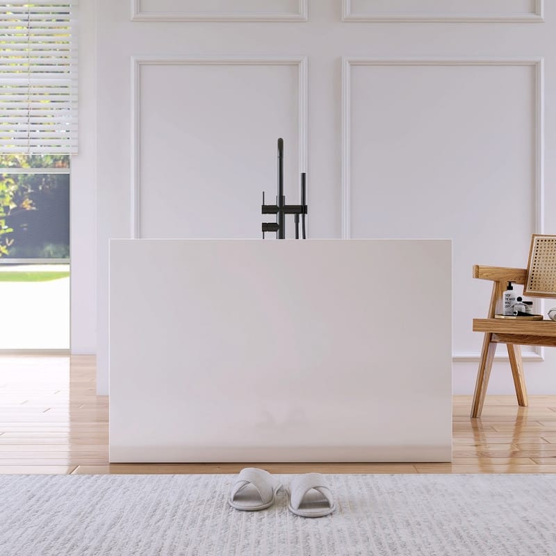 MEDUNJESS 39'' Acrylic Freestanding Bathtub Soaking Tubs
