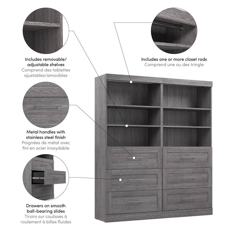 Pur 72W Closet Organizer with Drawers by Bestar