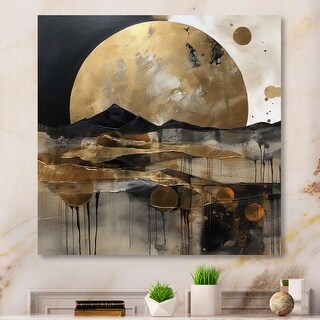 Designart "Exploring The Evolving Golden Moon Iii" Landscape Modern