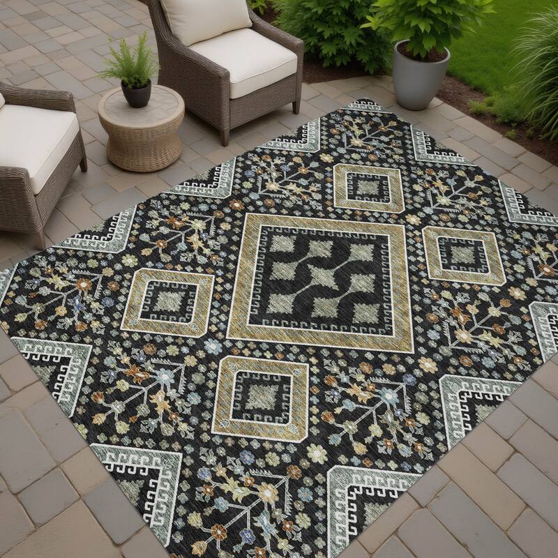 Machine Washable Indoor/ Outdoor Boho Milli Chantille Rug