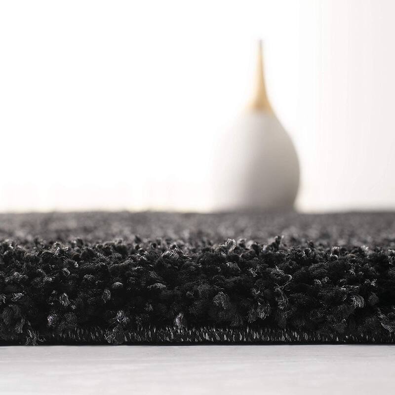 Asian Area Rug 8x10 - Grey Solid Shag Rug - Non-Shedding, Easy Care - Living Room, Bedroom Rug - 120 x 96