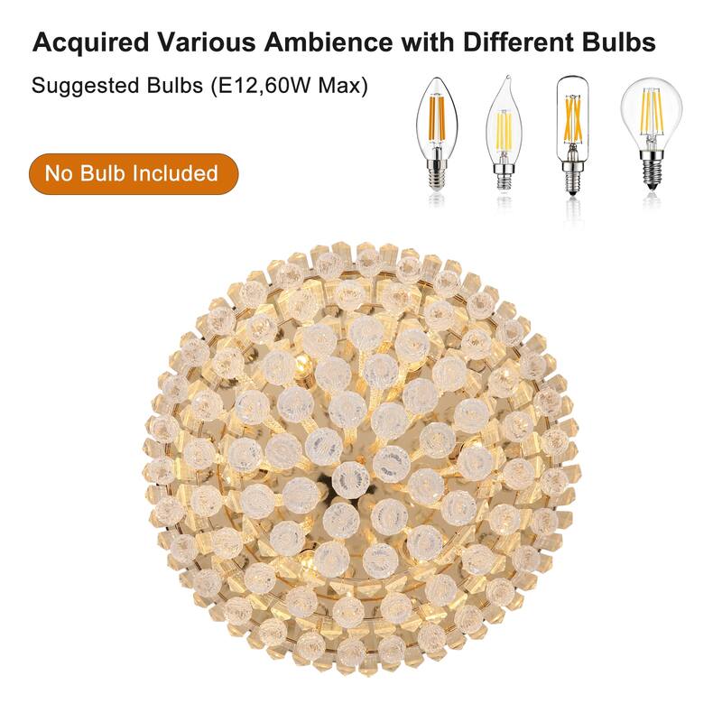 Modern Crystal Pendant Lighting,Round Crystal Chandelier Contemporary Luxury Pendant Ceiling Lighting Fixture for Living Room