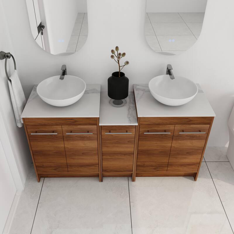 ARTCHIRLY 24/36/48/60 Inch Bathroom Vanity with Sink, Freestanding Bathroom Vanity with Soft Close Door and Shelf