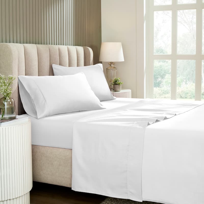 Superior Cotton Blend 1200 Thread Count Solid Deep Pocket Bed Sheet Set